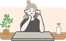 ホームルーターを使うお団子ちゃん